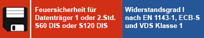 Feuerschutz 1 Stunde Datenträger Datensicherungstresor