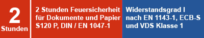 Feuerschutz 2 Stunden Tresor S 120 P