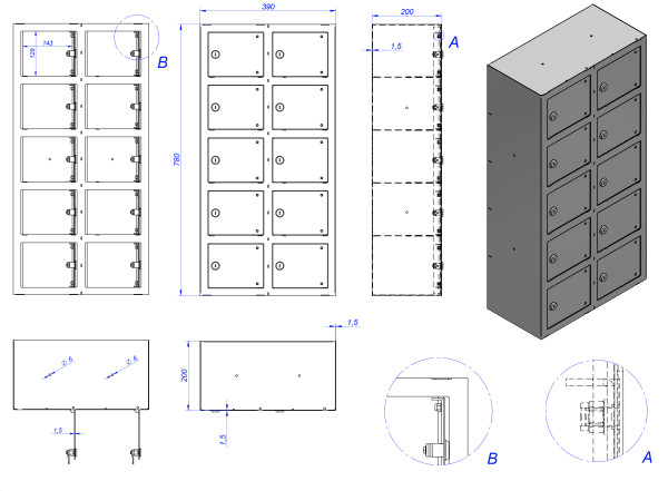 Schließfachanlage Spinti 10 Fächer