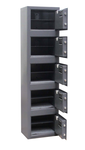 Wertfachanlage mit 5 doppelwandigen Fächern