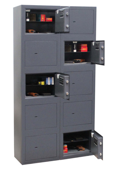 Wertfachanlage mit 10 doppelwandigen Fächern